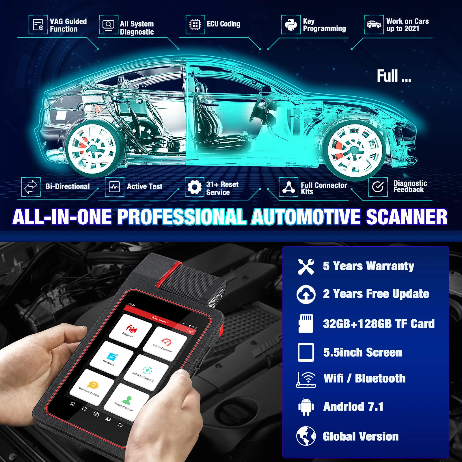 Launch X431 Diagun V with 2 years Free Online Update X-431 Diagun Iv Better Than Diagun iii Auto Obd2 Scanner Diagnostic Tool