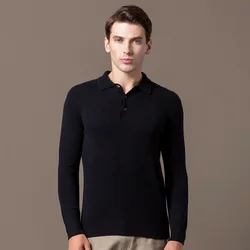 Новинка Осень-зима 2021, мужской повседневный приталенный пуловер из чистого кашемира на пуговицах, деловой свитер
