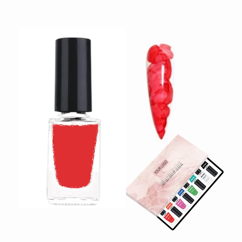 Create your own brand nail art salon Marble Watercolor Ink colors blooming gel polish kit  for nail art design