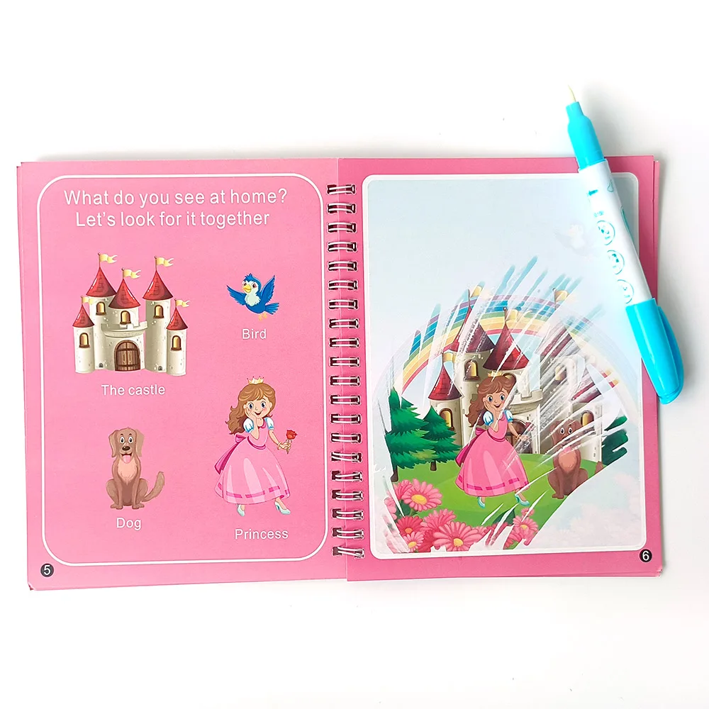 Wholesale custom coloring books for kids early education drawing book cute magic water color book printing