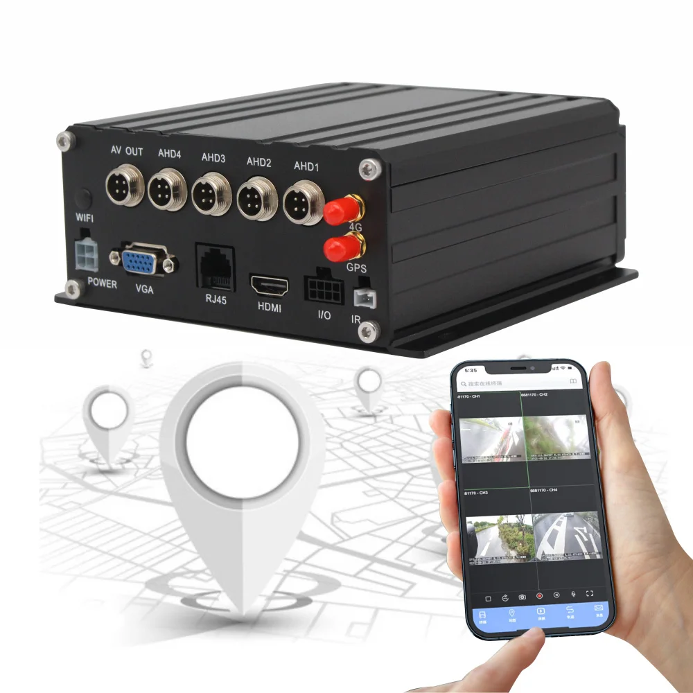 Loop Recording Gps Cloud 4 In1 Dvr 6 Canali Telecamere Mdvr 4ch Wifi 4 Channel Car Security System Dvr for Trucks