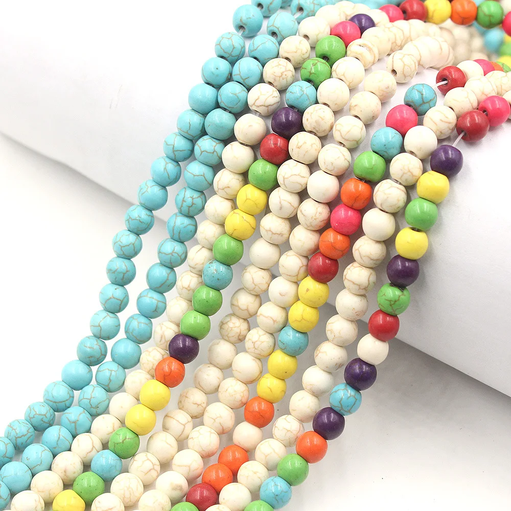 Turquoise Loose Beads Optimized Synthetic Gemstones for DIY Jewelry Semi-Finished Beads Accessory