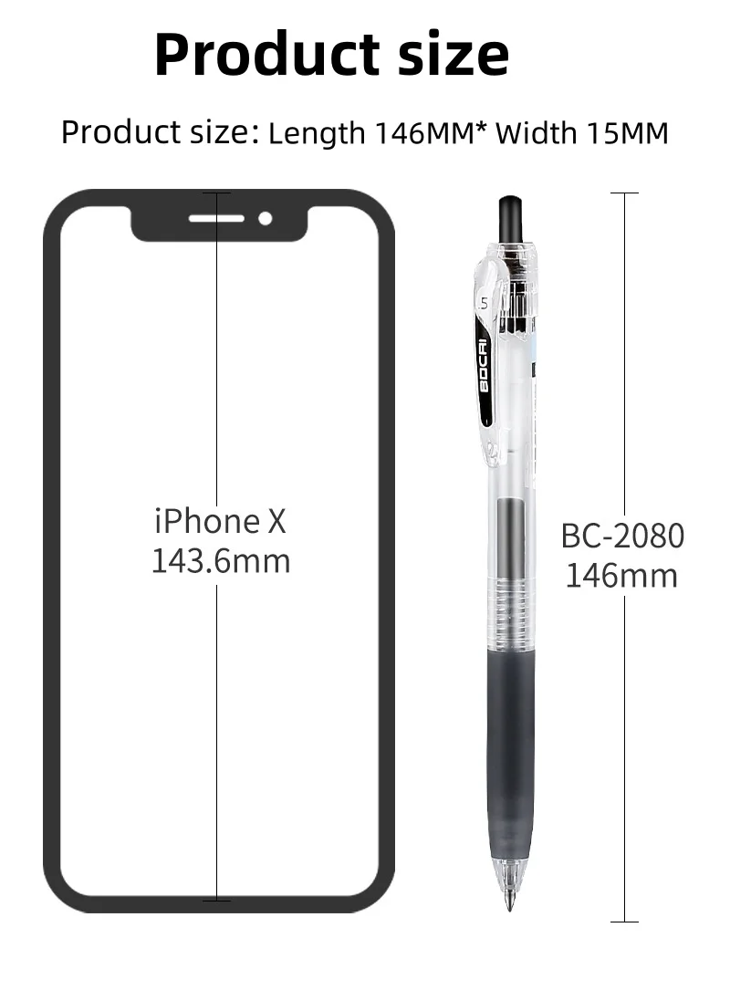 Student test Press pen Quick dry Signature pen Black Water-based 0.5 Press Gel pen