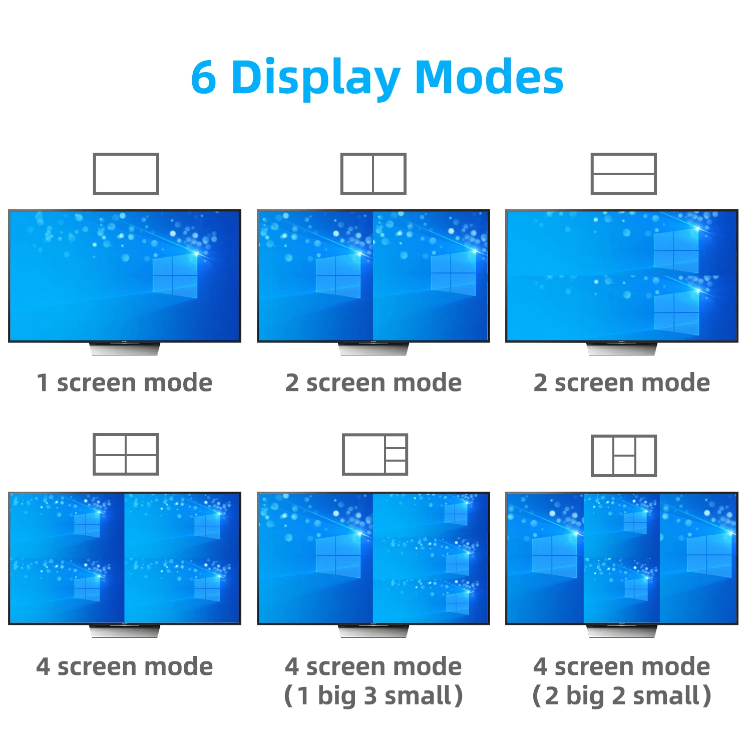 AOEYOO HD 4x1 Multi-viewer Switcher Support Seamless Switch High Quality with Different 5 Display Mode and IR Remote Be 225mhz
