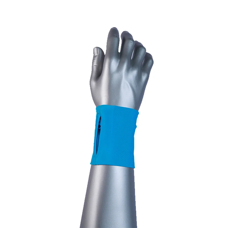 Customized sport cotton woven wristband Wrist Wallet with zipper for Sport Sweat Wrist Support Brace