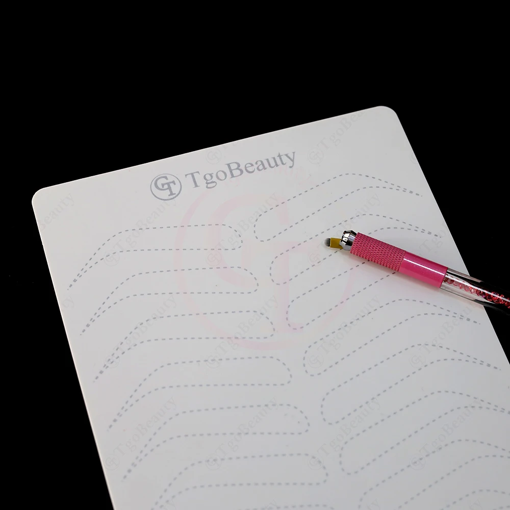 Newest Design Brow Microblading Practice Skin Silicone White Eyebrow PMU Tattoo Practice Skin for Hair Strokes