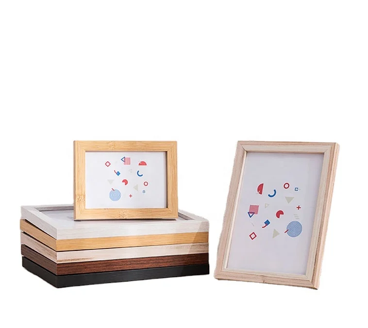 Customized Wooden Photo Frame with Glass Home Rustic Farmhouse Frame Photo Frame Cover for Home and Office