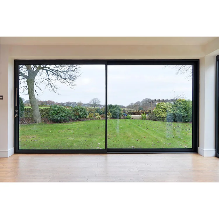 Modern Design 96 x 80 Sliding Patio Door with Frameless Aluminum Structure