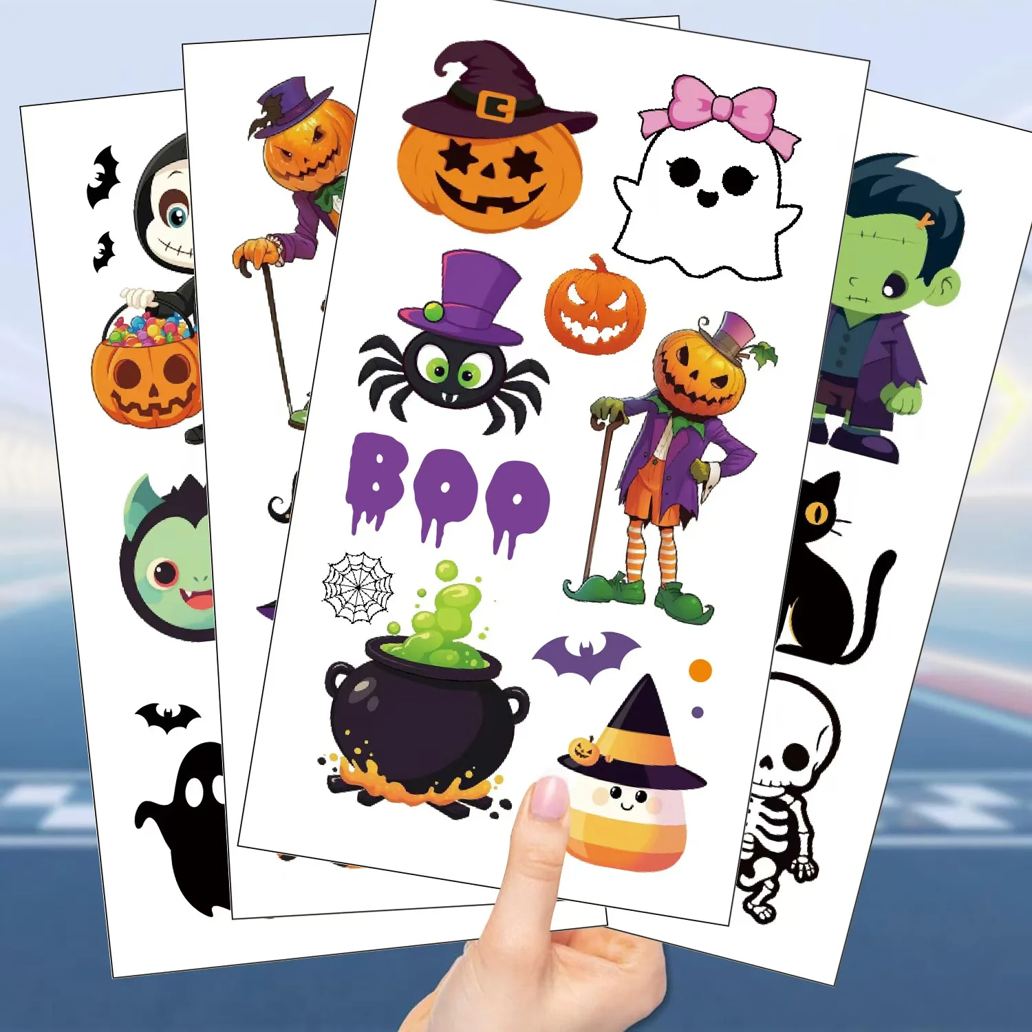 Dropshipping Cartoon Halloween  kids temporary tattoo stickers with Sourcing & Fulfillment services+Free shipping to USA