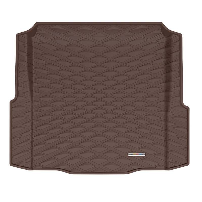 Customized Alloy LOGO LICHI Leather Car Mat Injection Molded Dual Color TPE 4pcs Car Foot Pad For BMW 325