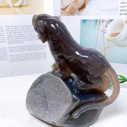 Natural Crystal Crafts Crystal Animal Crystal Agate Druzy tiger