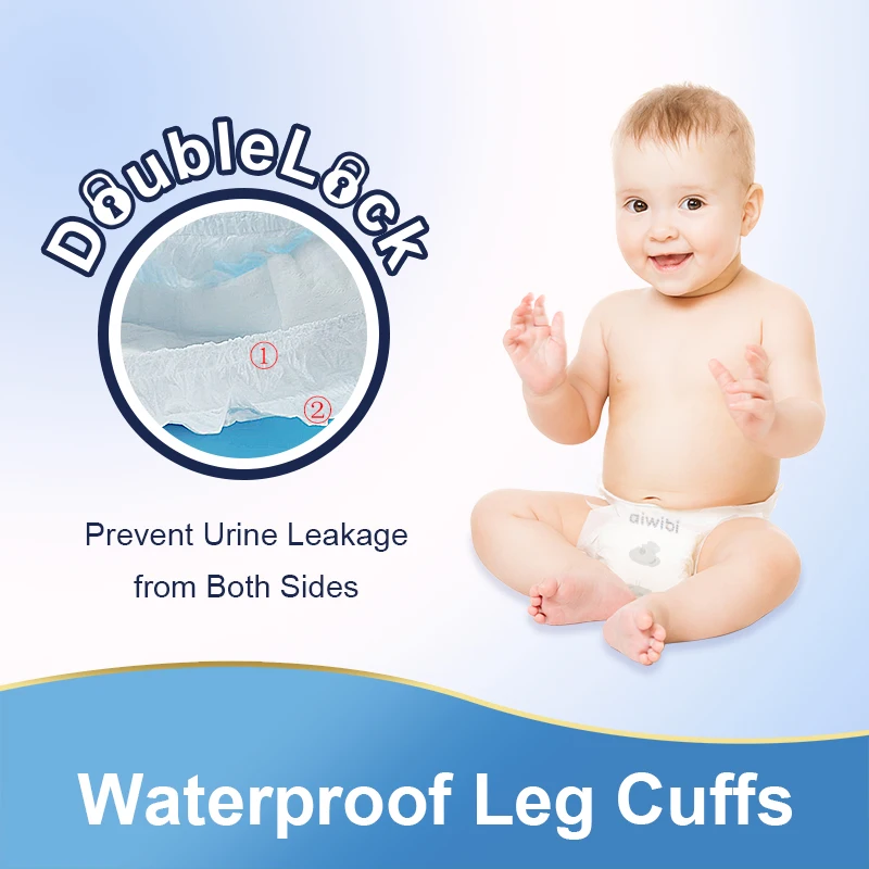 Aiwibi Diaper Manufacturer Leakage Prevention Softcare Baby Tape Fluff Pulp Disposable Baby Diaper