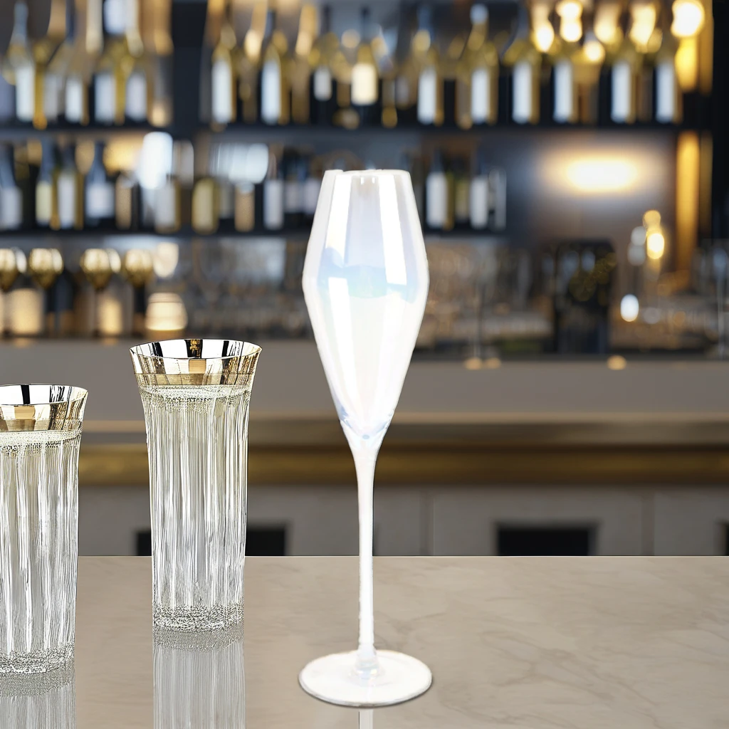 Harper Prosecco Novelty Cocktail Gift Set Glowing Stainless Steel Straw sugar Tube Silver Gift Box Business Club Party