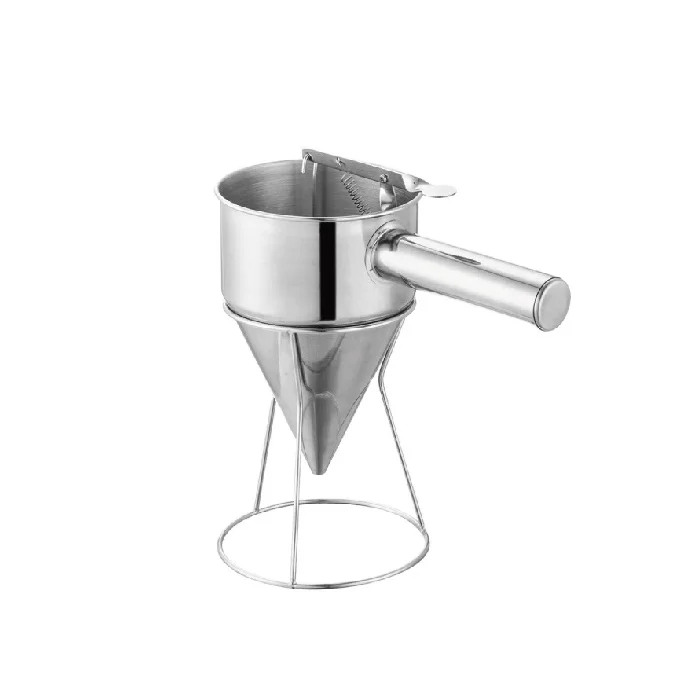 
Stainless Steel Waffle Pancake Batter Dispenser Oil Funnel Octopus Balls Tools,Meatball Funnel With rack 