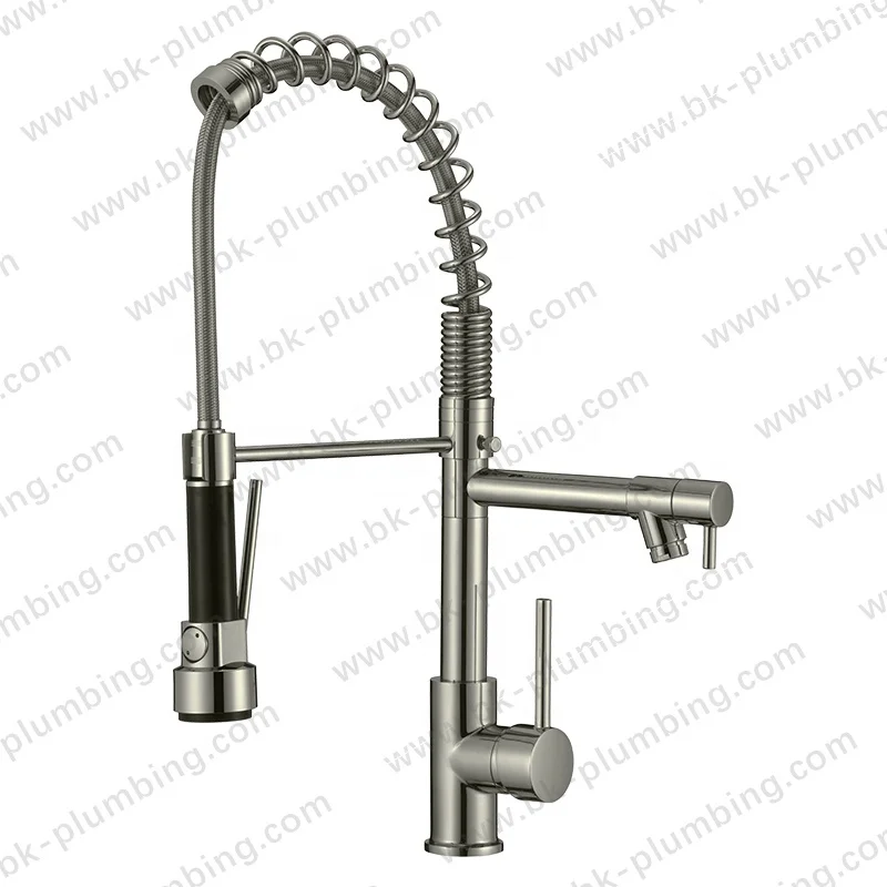 Кухонный Смеситель Grifo Cocina Monomando De double Salida Con Rociador Cuello Flexible Popular ORB Oil Rubbed
