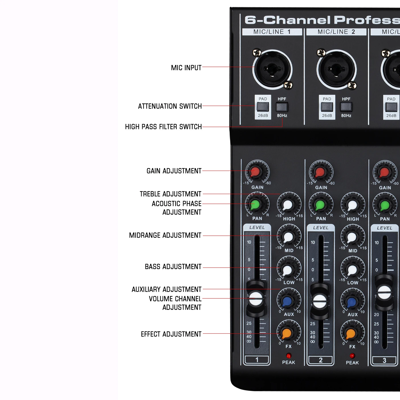 ST-4M Professional 4 Channel Sound Audio Console Mixer DSP Effector Stage Controller Audio Mixer