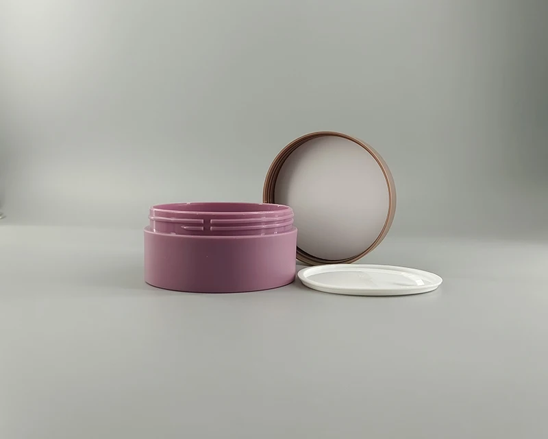 soft-touch matte purple PP cream pot jar wide opening empty for night moisturizer soothing balm body scrub