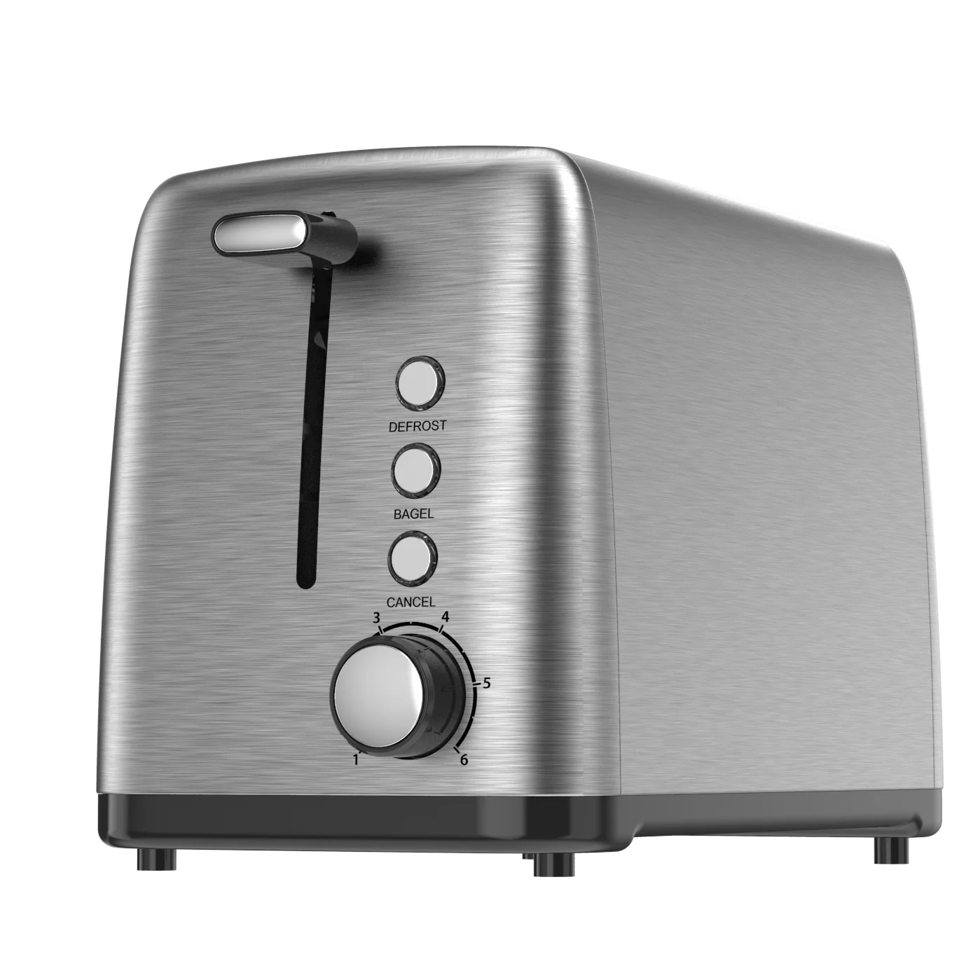 New Design Smart American Style Stainless Steel 2 slice Toaster wide slot Defrost Bagel Cancel for Residential Hotel Toaster