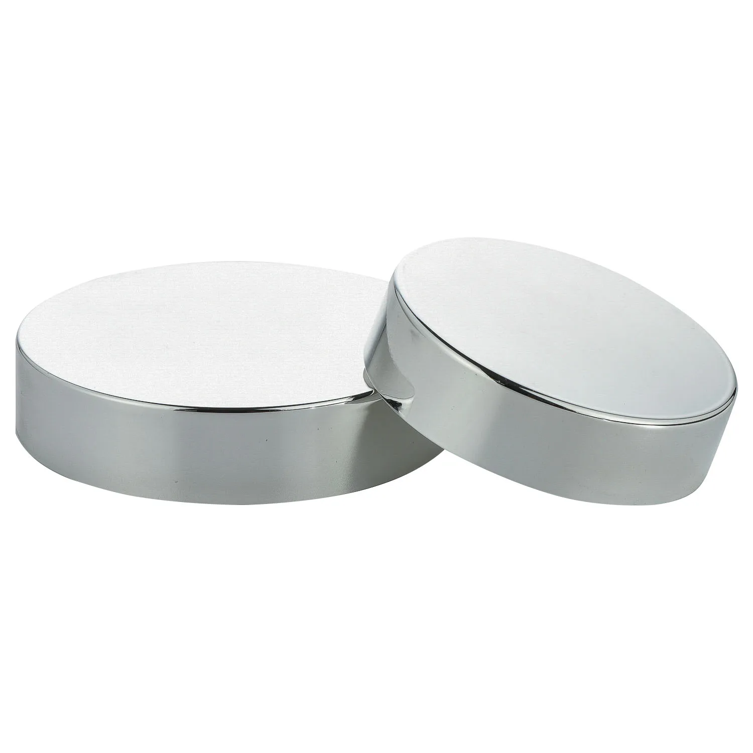 Guaranteed quality food grade standard plastic cap silver screw cap for cosmetic face cream flat cap