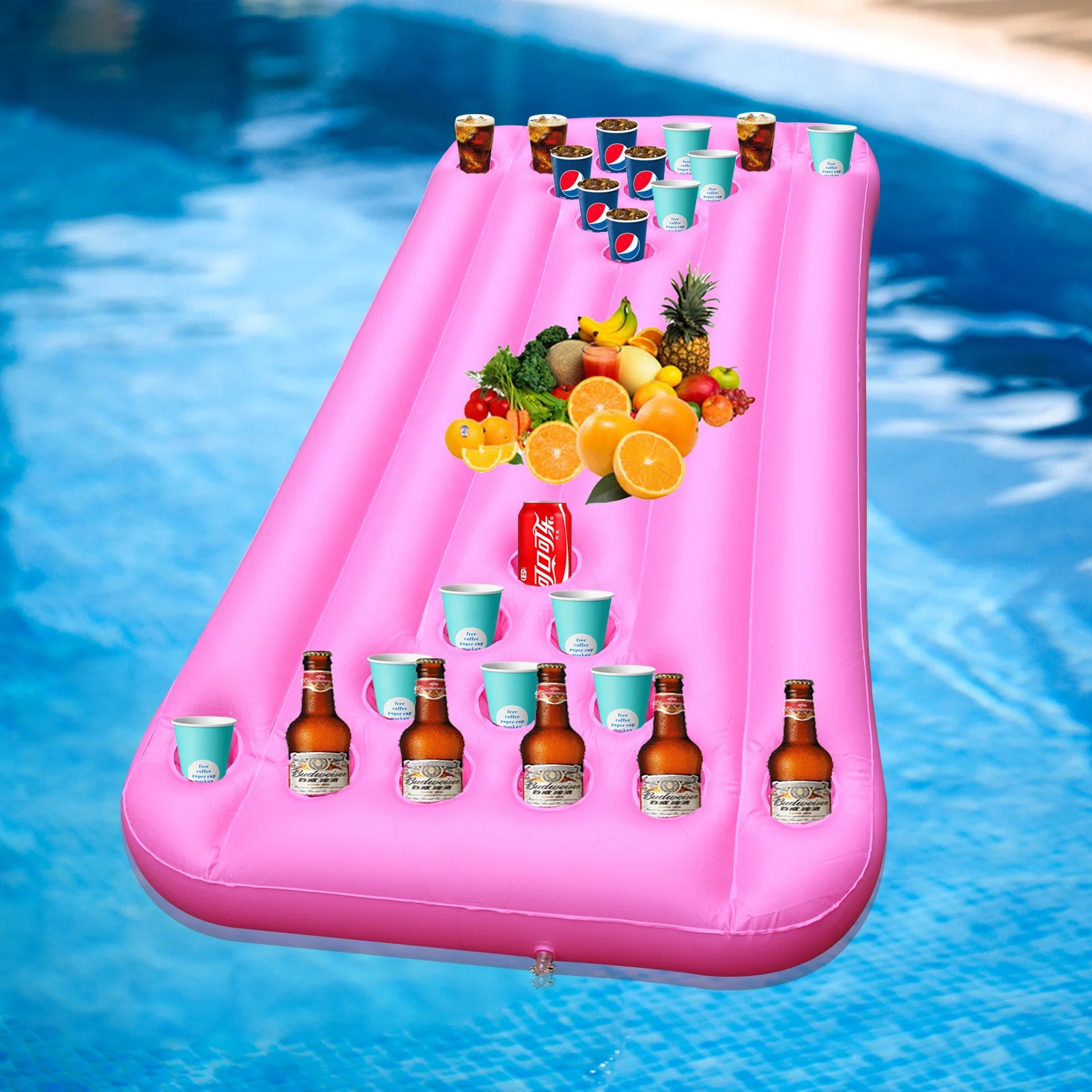 Inflatable Pool   Barge Table for Adult Pool  Games & Lounge Raft Pink