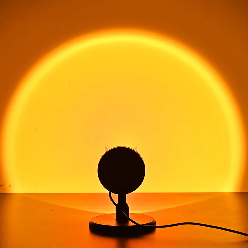 Vofull  RGB 2 in 1 Devil Sunset Light Rainbow Atmospheric Projection Lamp LED Sunrise Projector Sunset Lamp