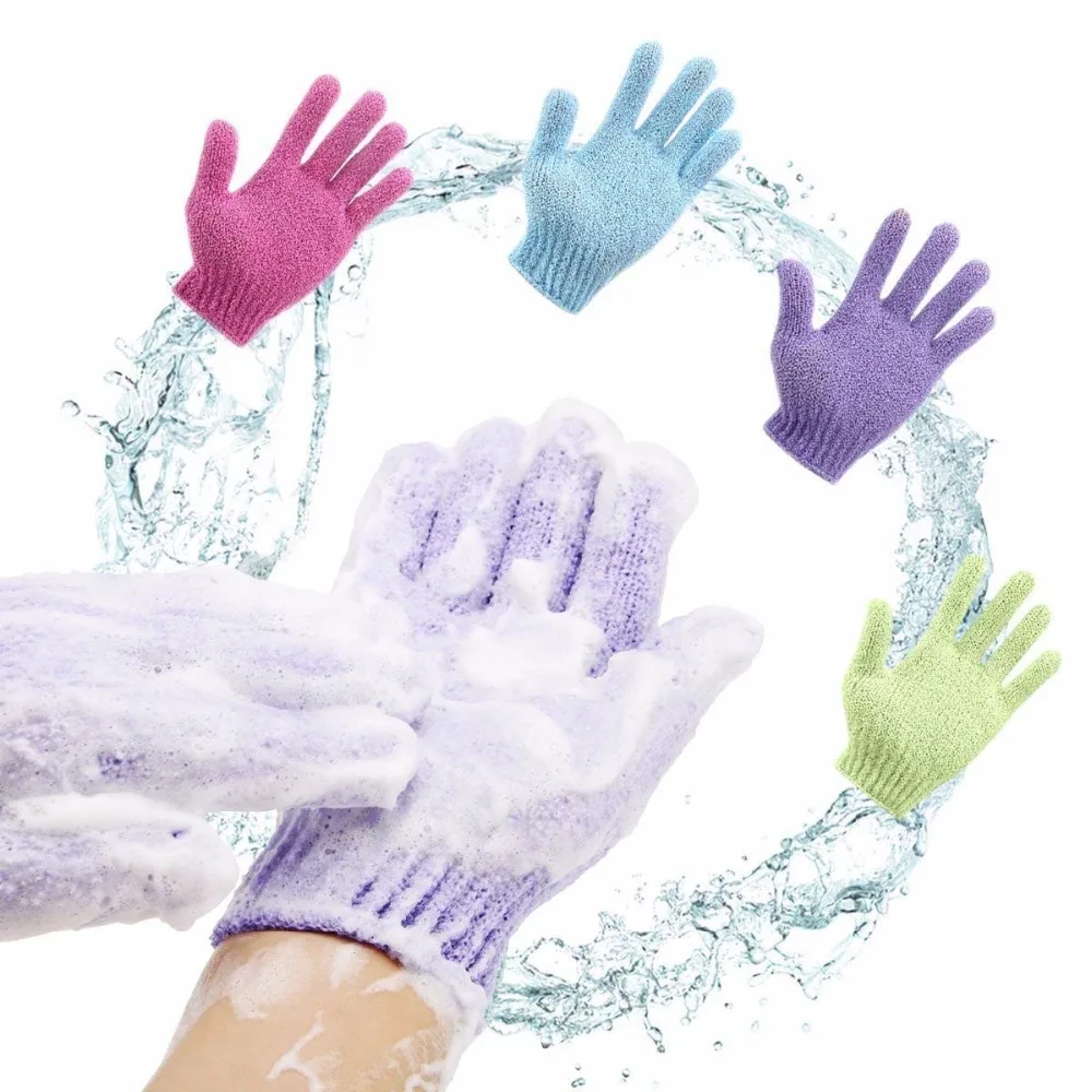 Beauty Skin Shower Scrubber Mitt Double Sided Exfoliating Bath Gloves for Women Men