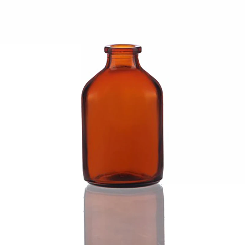 50ml 100ml moulded transparent injection empty glass vial bottle for penicillin Medicine and Cosmetic