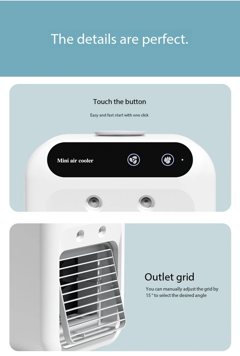 J English USB Spray Humidification Mini Air Conditioning Fan Desktop Water Cooled Mobile Electric Home Portable