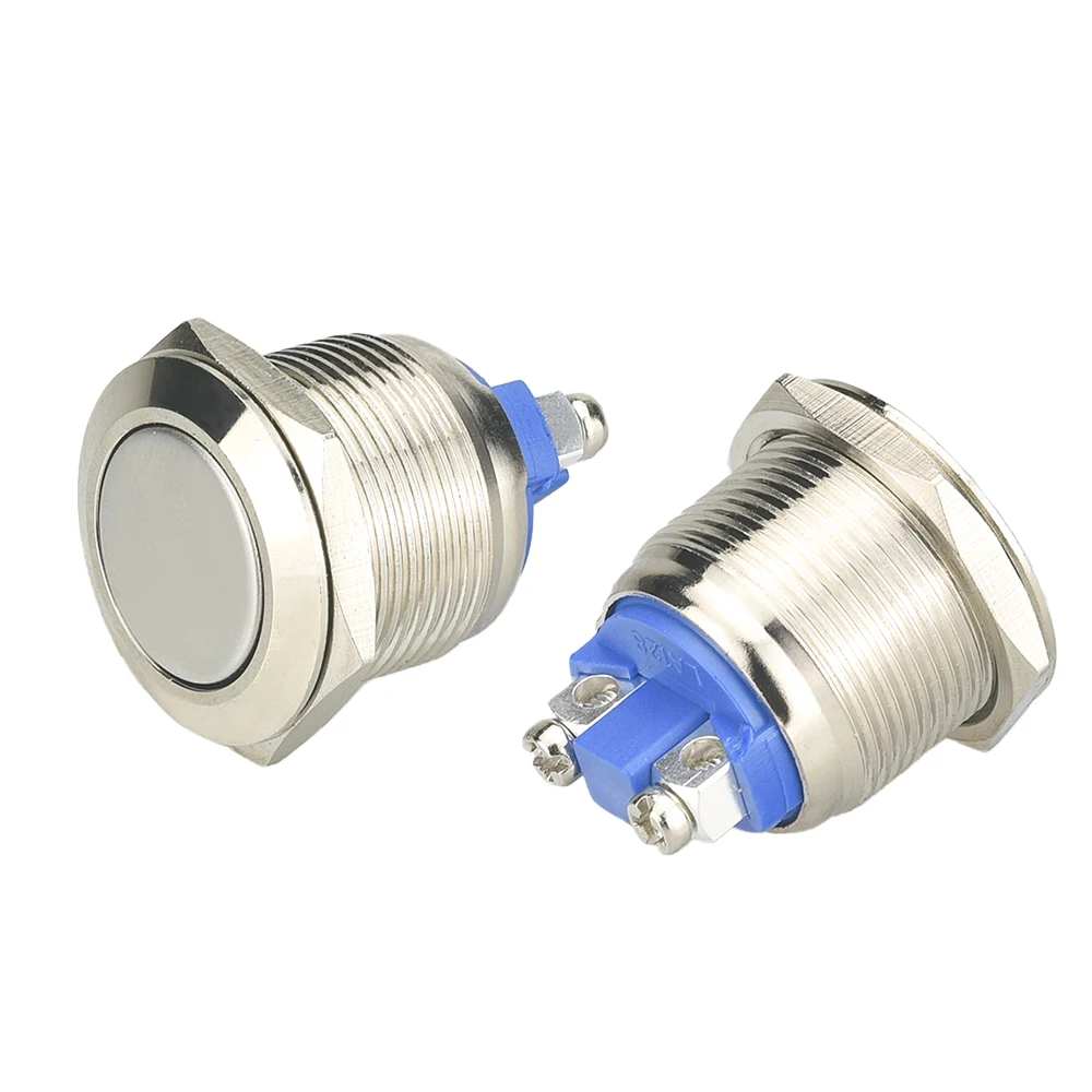 12V Metal Waterproof 19mm Round Starter Power Switch Momentary Push Button Switch