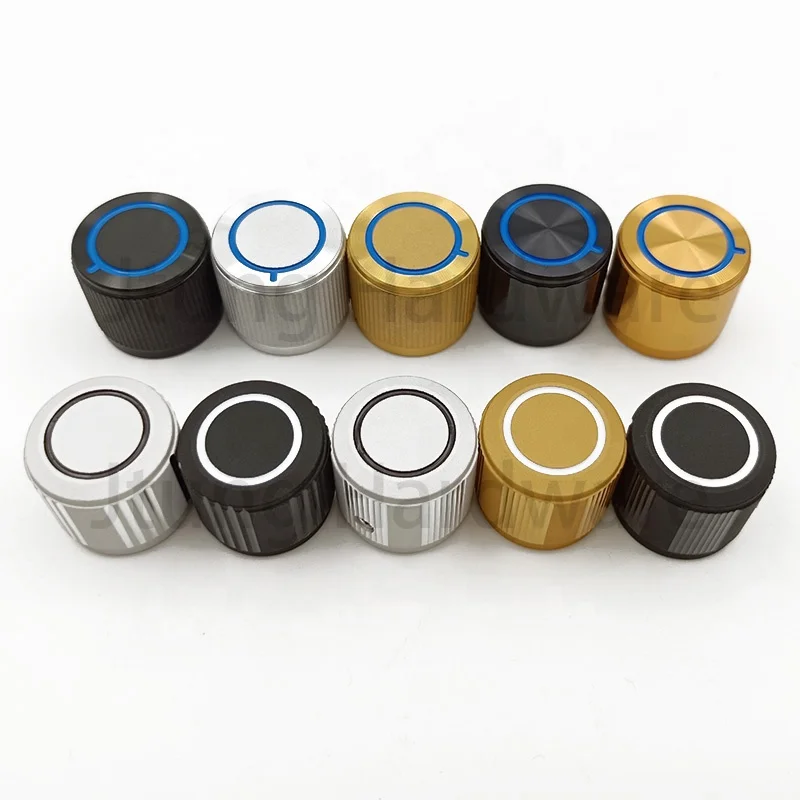 High Quality Metal Aluminum Encoder Switch Volume Control Knob fit for Spline Teeth D Shaft