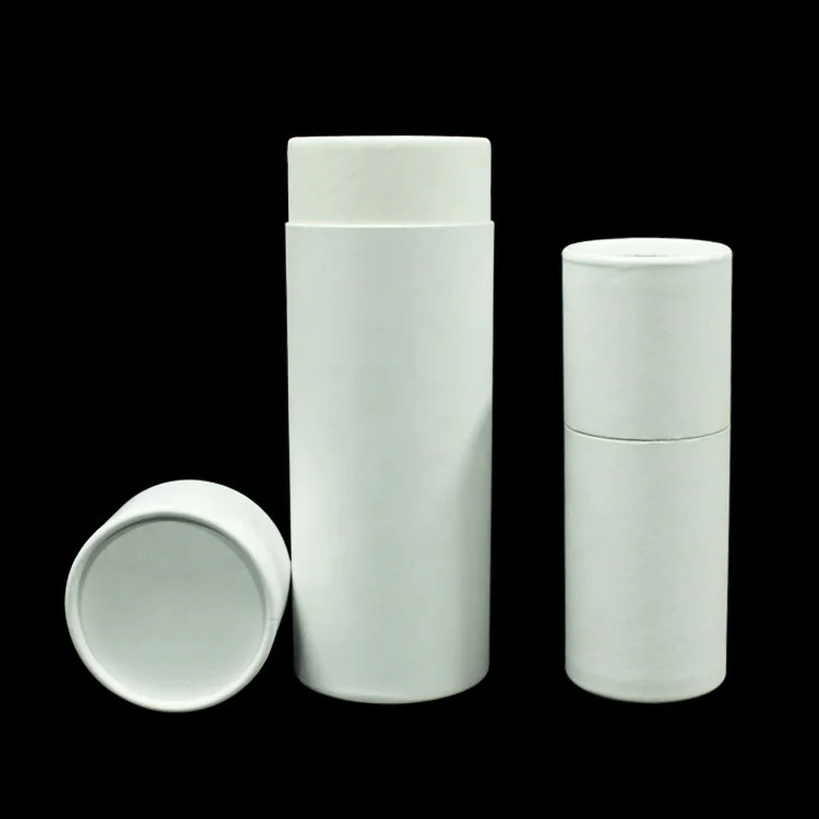 Small White Cylinder Gift Packing Box Kraft Aseptic UV Coating Stamping Embossing Matt Lamination Varnishing Tube Gift Packaging