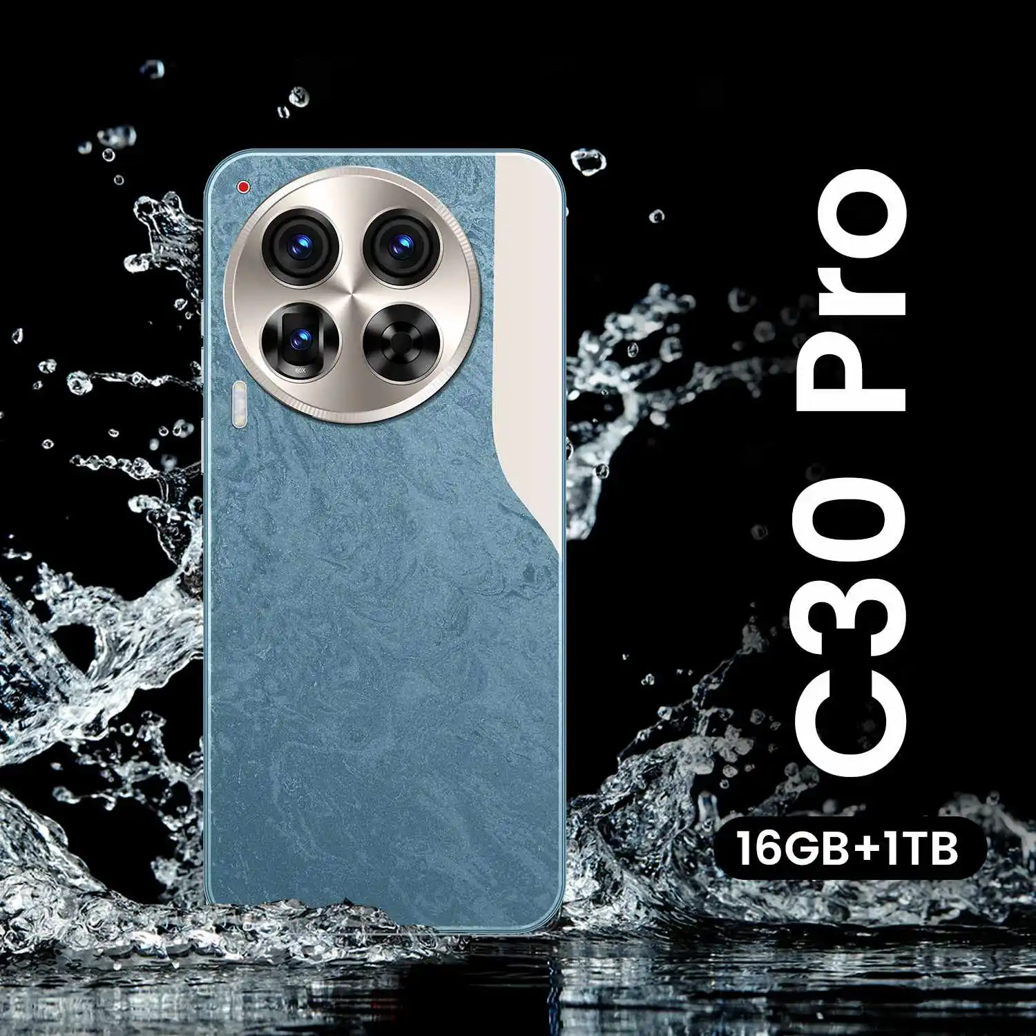 C30 Pro Smartphone 6.54' 2K Android Global Gaming Phone with 3500mAh Battery Dual SIM 256GB ROM LTE and CDMA Mobile Phone