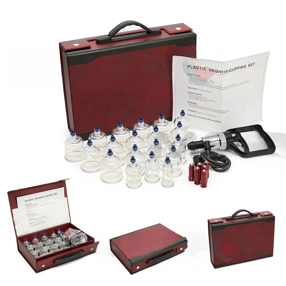 High quality Traditional Chinese Medical Vacuum hijam Cupping Set Kit 19 cups