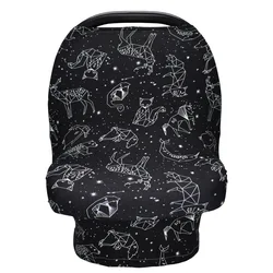 Factory customized dinosaurs elephants printed nursing breastfeeding cover portable stretchy baby car seat cover