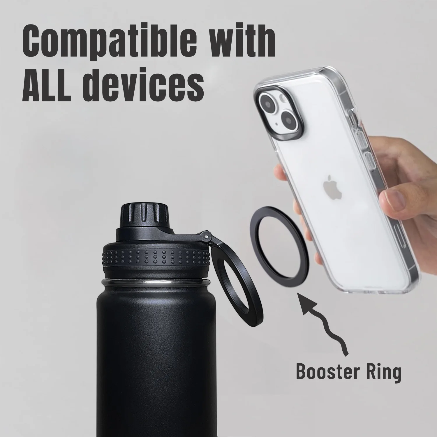 2024 New Trend Magnetic Magsafe Water Bottle with Phone Mount Stand Insulated Cup with Mobile Phone Holder Magnetic Lid