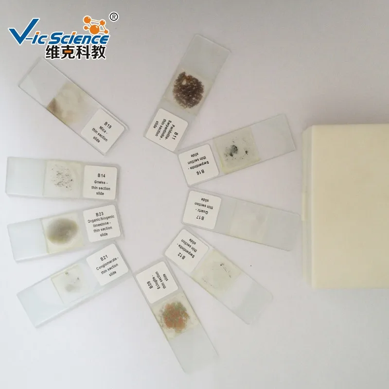 Professional thin section of rocks 24pcs set Microscope prepared slide