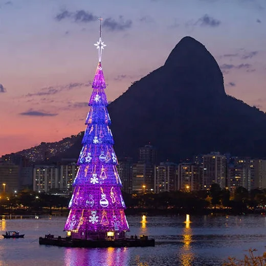 Luxury Large Christmas Decoration Giant Metal Frame  String Light Large Xmas Tree 3D Giant LED Christmas Tree