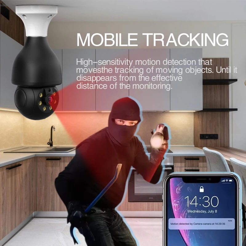 Black Bulb Wifi Camera E27 3MP light bulb camera 360 pnaoramic wireless CCTV Bulb Camera