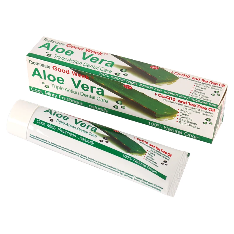 Aloe Vera Tooth paste Cool Mint whitening toothpaste with toothbrush