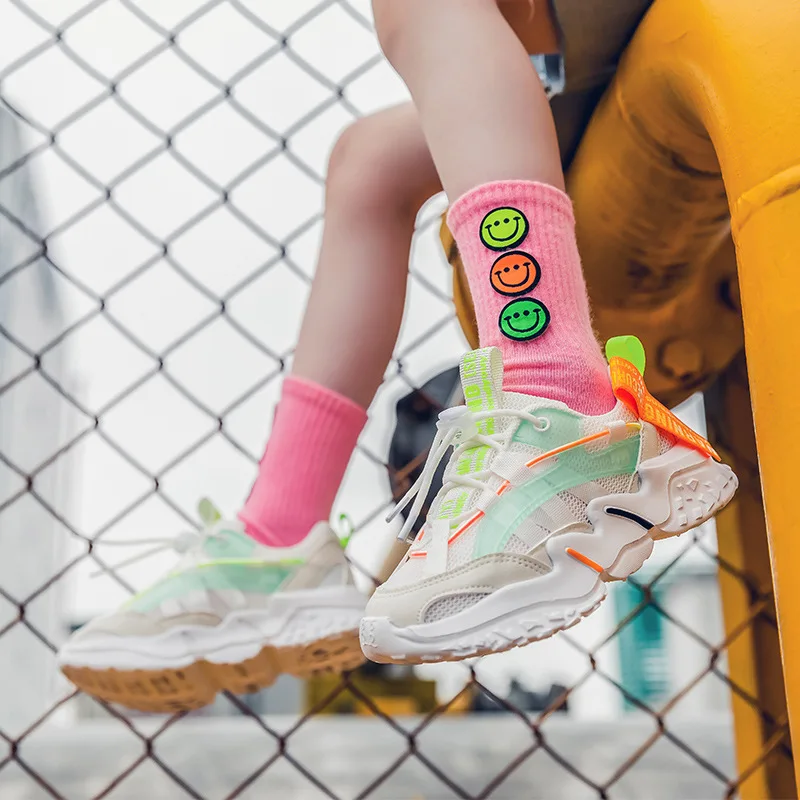 2022 Boys Girls Casual Sports Sneakers Toddler Little Big Kids Lightweight Trainers Children School Chunky Athletic Tennis Shoes