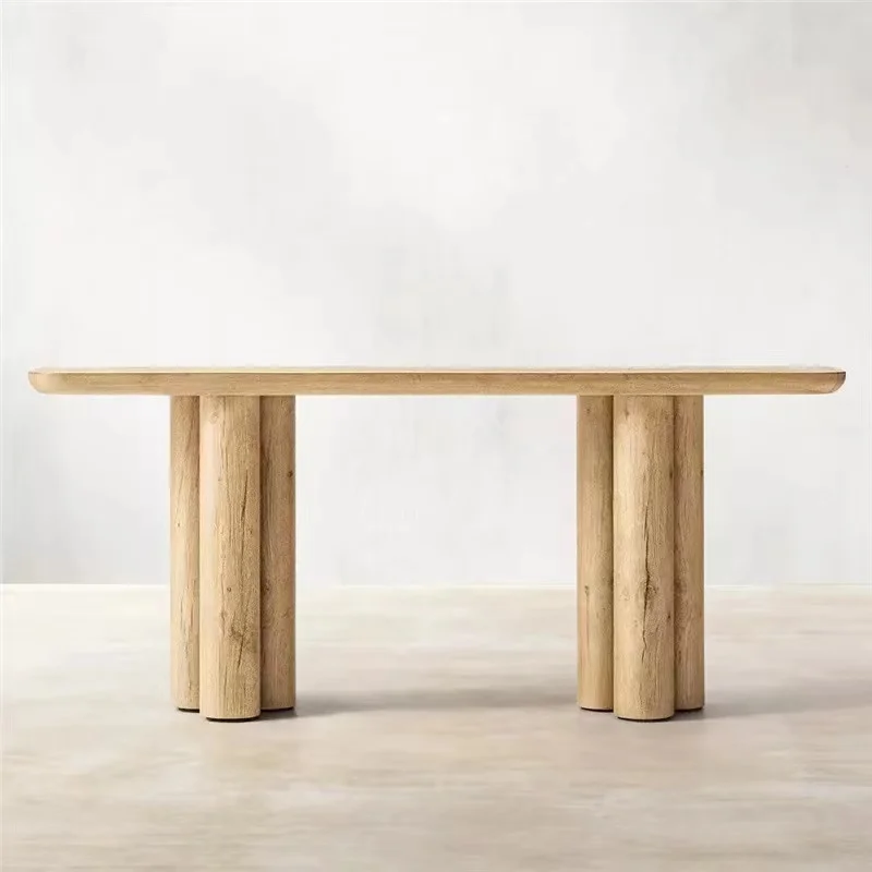 American Modern Minimalist Solid Oak Wood Oslo Cylinder Console Table wooden console for Home Living Room Furniture villa
