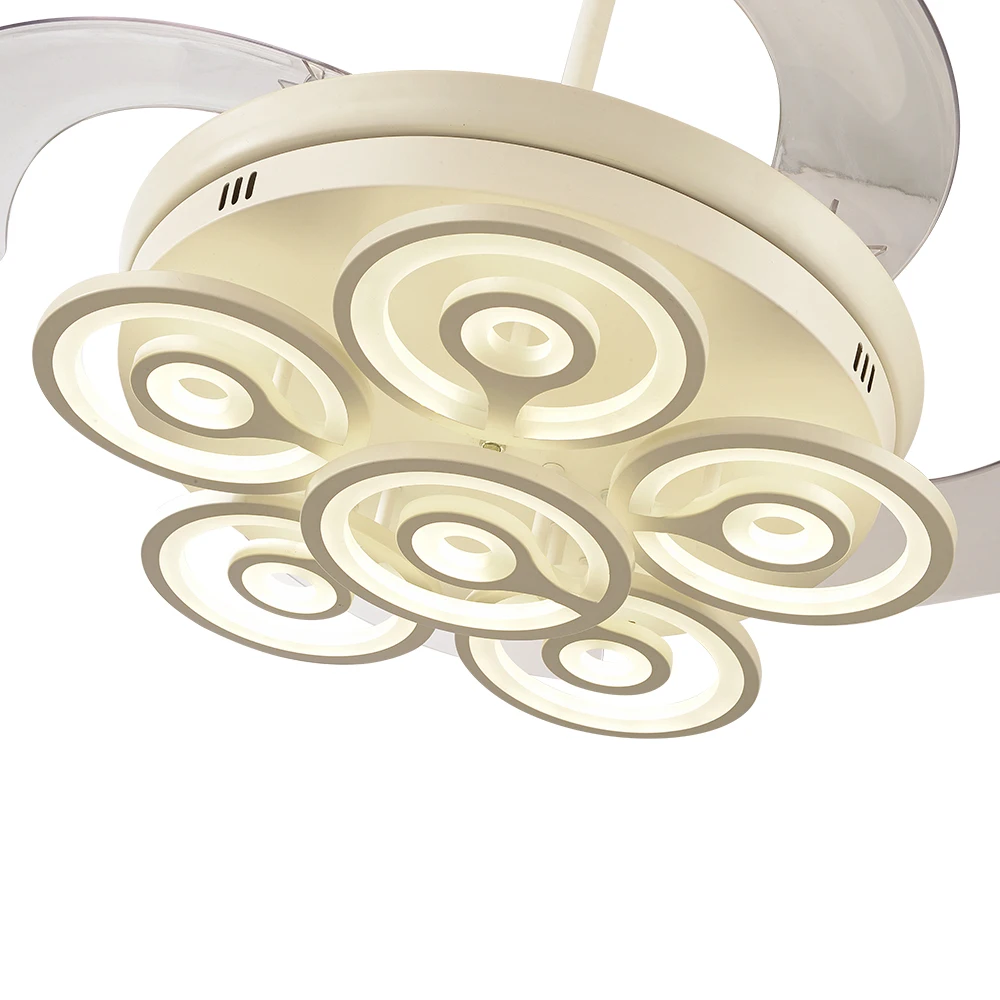 
46 Inch modern luxury led ceiling fan light gold ceiling fan with light led 