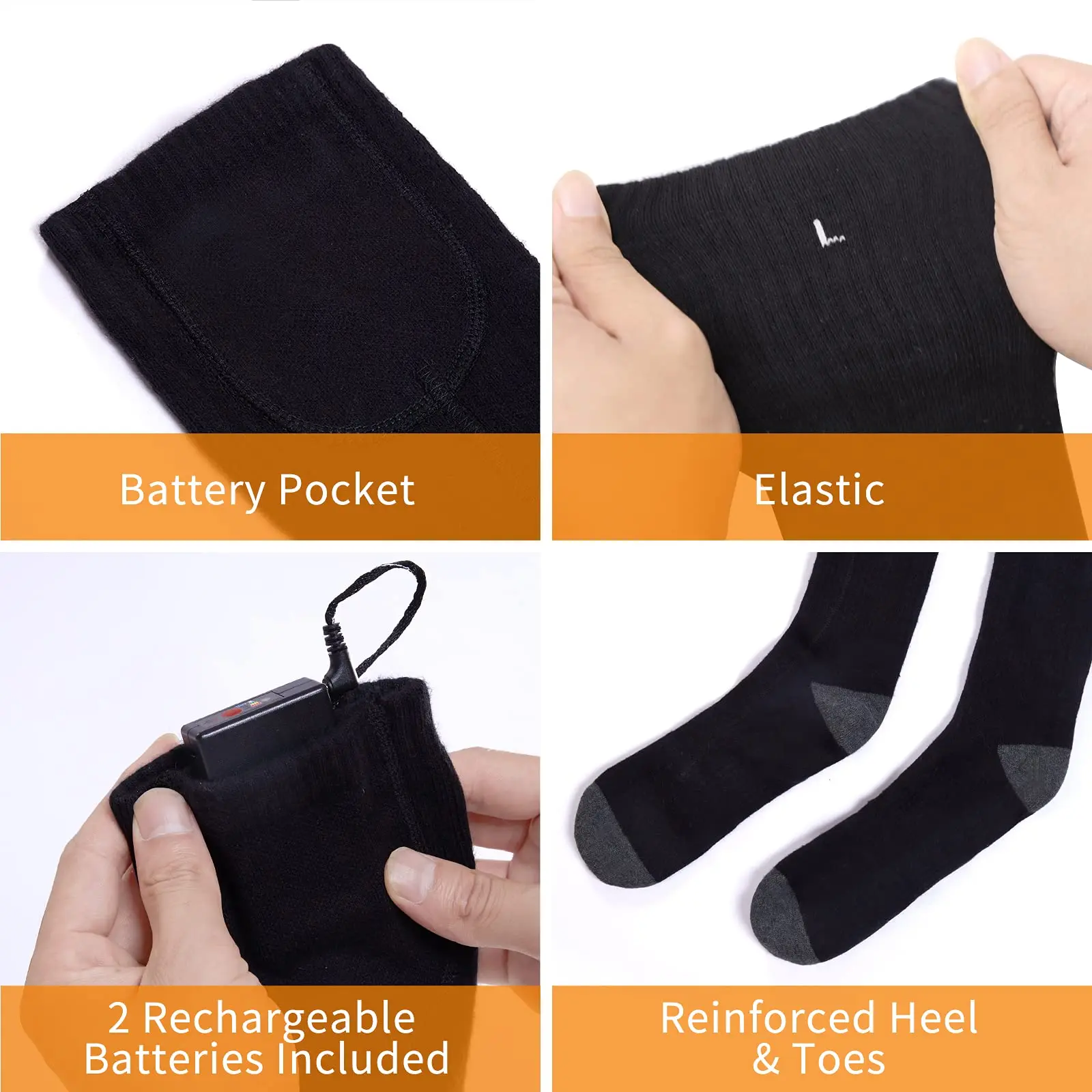 Factory wholesale rechargeable electrical thermal warm winter socks heated socks for men women
