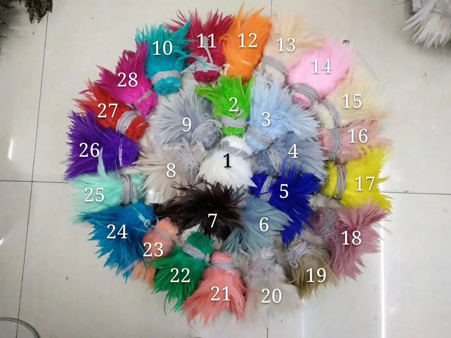 IEF-35 Wholesale Dyed 5-6inch Rooster Saddle Hackle Feather Strung