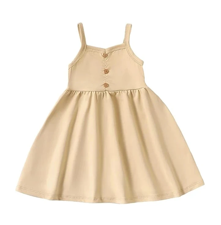 2024 High quality vintage elegant cotton A-Line Baby Girl Sleeveless Casual Style sustainable A-Line casual dresses