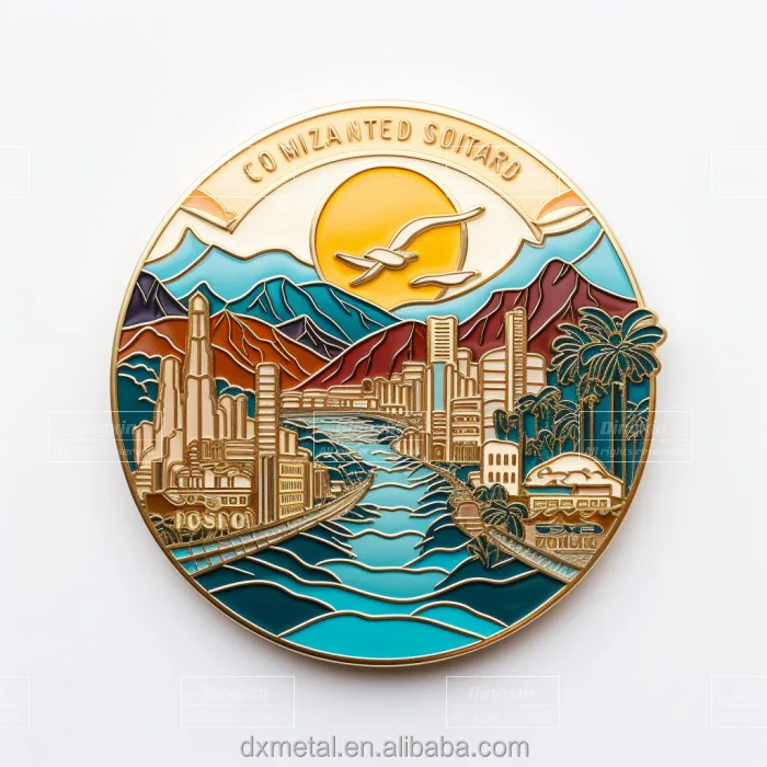 Manufacturer Customized City Travel Commemorative Theme Metal Pins For Collection
