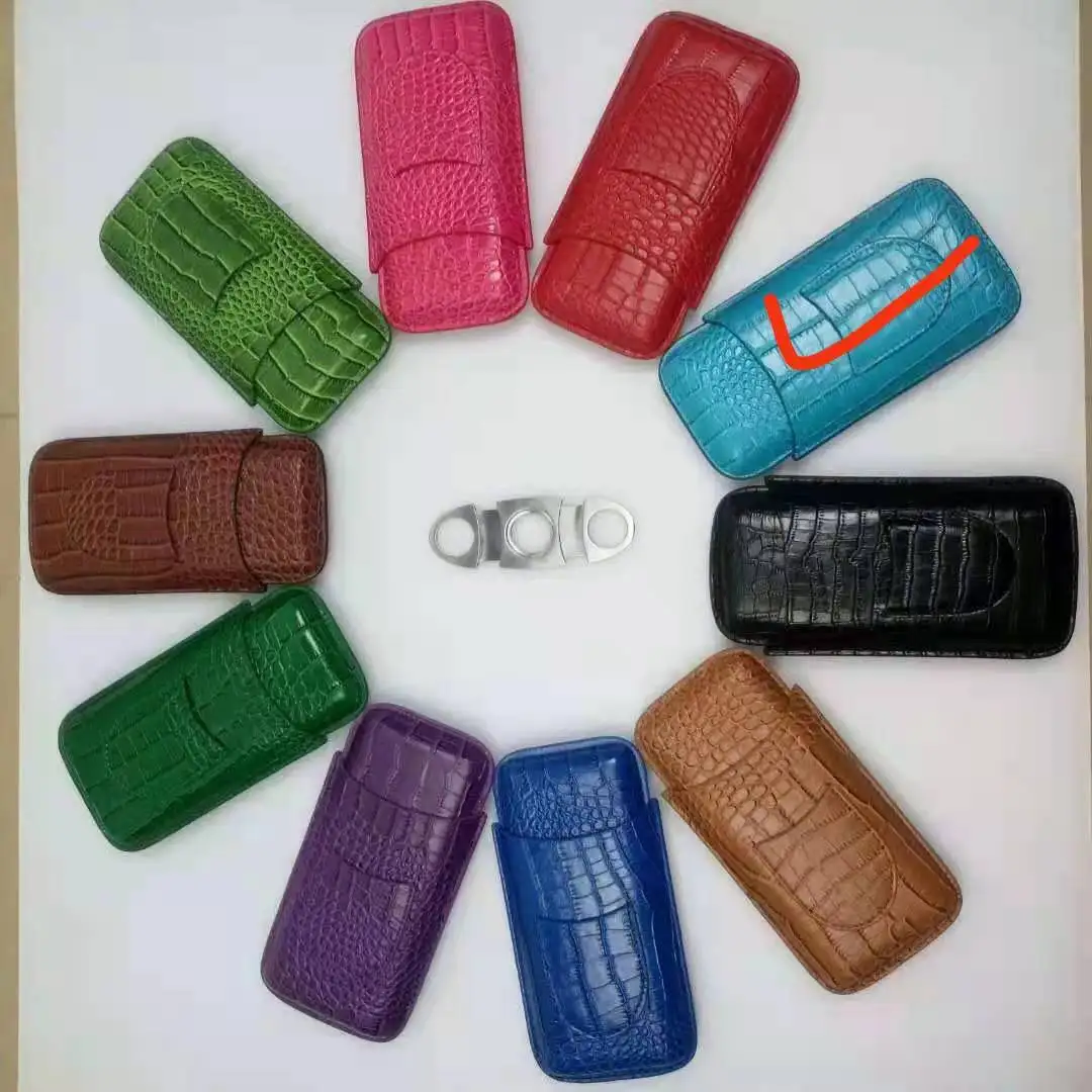 Wholesale Custom Cigar Holder Humidor Accessories Cigar Cutter Luxury Set Packaging Cigar Case