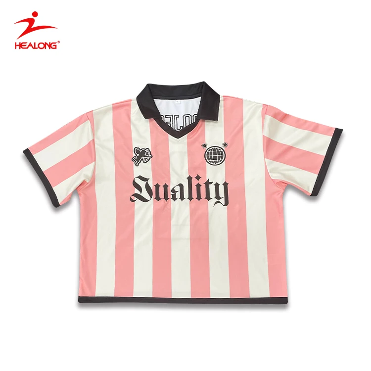 Classic Striped Retro Football Shirt Wholesale Crop Sublimation Design Football Jersey