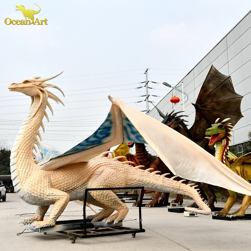amusement park animatronic large size flying dragon model for sale