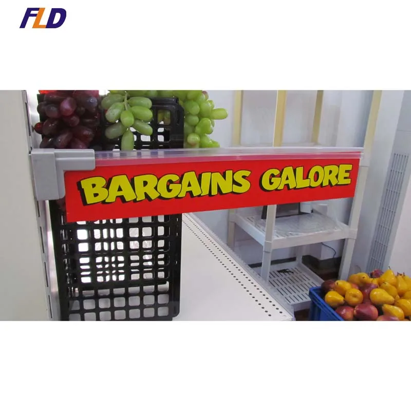 Supermarket Plastic L Shape Poster Hanger with Magnetic Base
